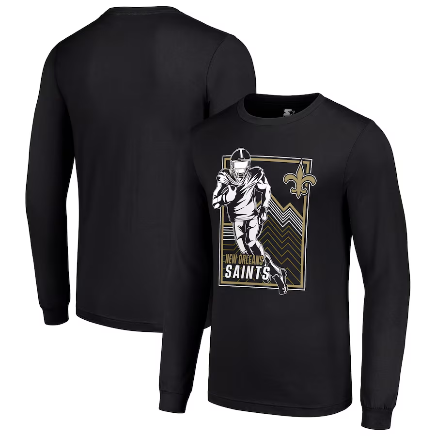 Men New Orleans Saints black 2024 NFL Long sleeve T Shirts